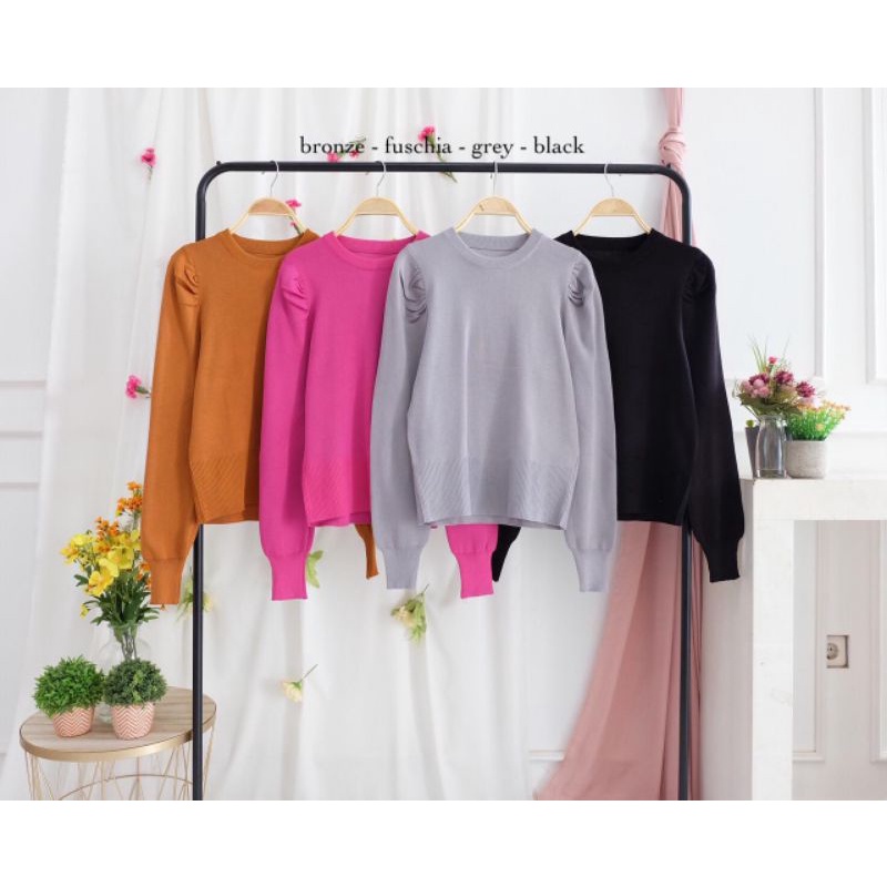 CHESY TOP KAOS PANJANG WANITA SWEATER RAJUT IMPORT