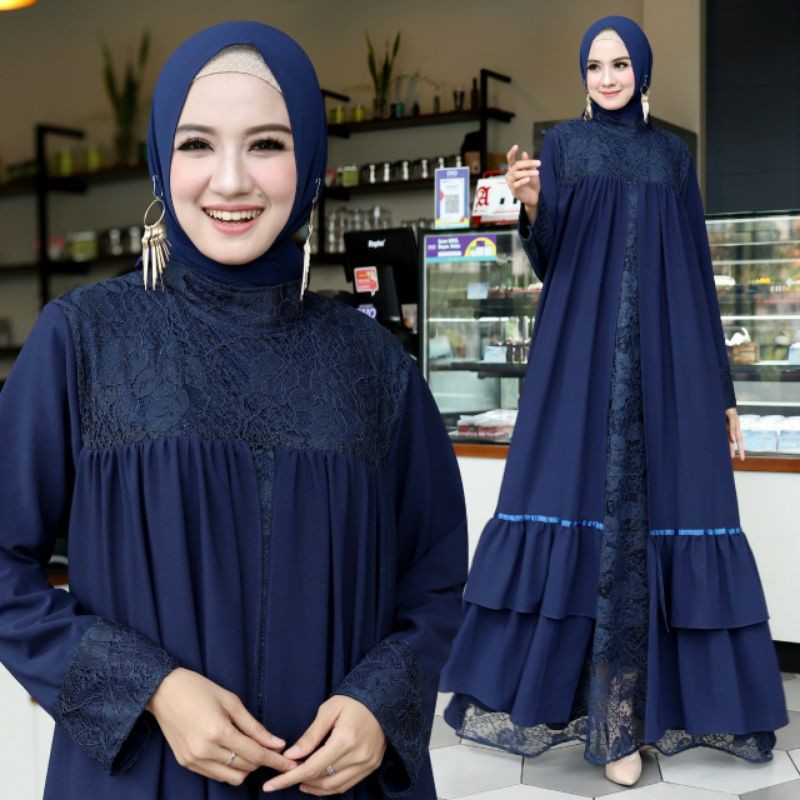 Lrs Model Baju Gamis Brokat Pesta Muslim Terbaru Di Tahun 2020 2021 Shopee Indonesia