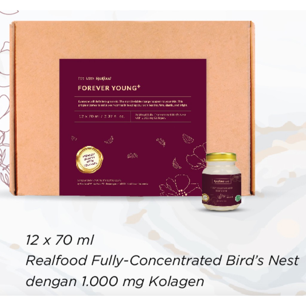 

Realfood PROGRAM FOREVER YOUNG+ (12 X 70 ml) SARANG BURUNG WALET ASLI
