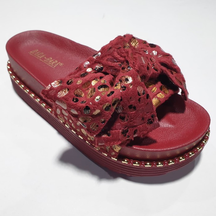 jelly sandal wanita barabara wedges karet sendal import BBJ28K-PTRBC1