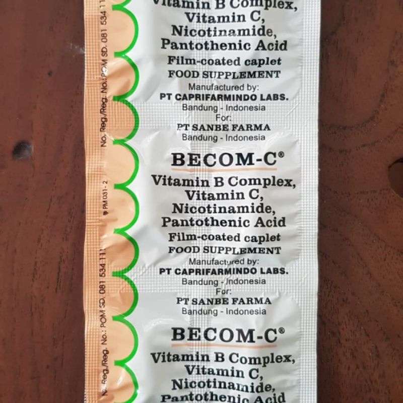 BECOM C Vitamin B Complex, Vitamin C Per Lempeng