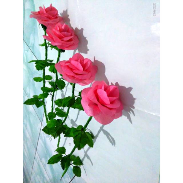 Bunga Mawar Hias Dari Kresek Handmade Diy Bunga Plastik Shopee Indonesia