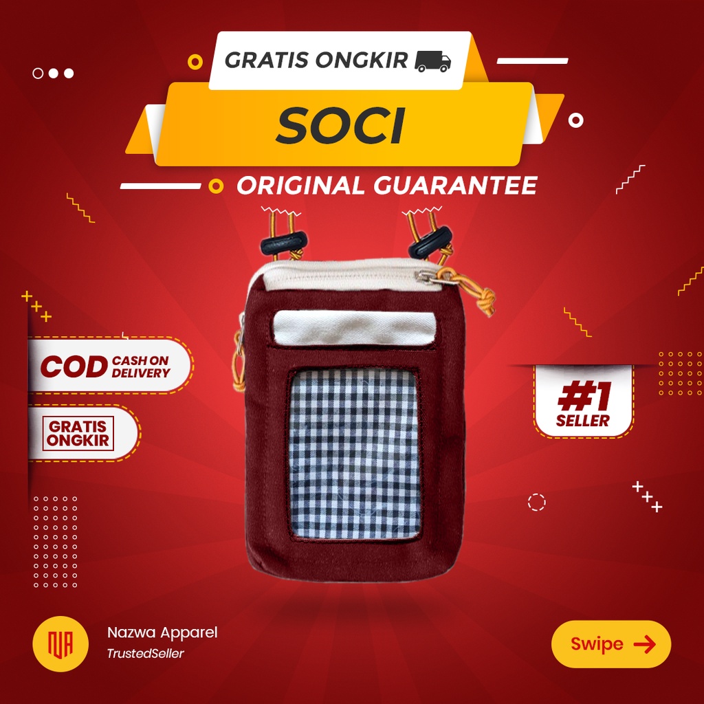 TAS SELEMPANG HP NAZWA SOCI RED VELVET - BUKAN BIGMO CLIO