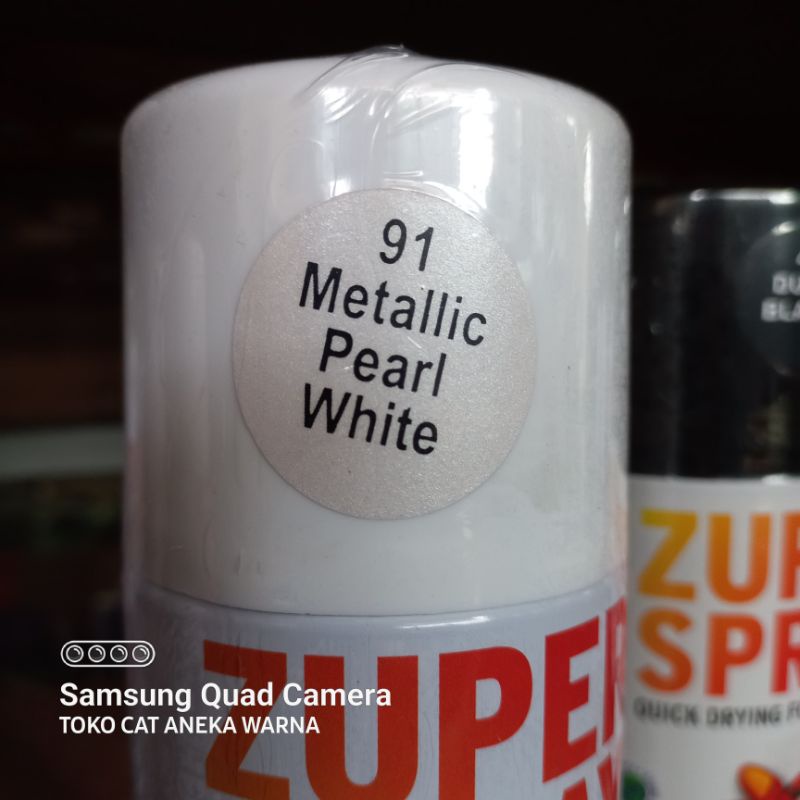 cat semprot 300cc metallic metalik pearl white putih mutiara zuper spray produk dari rj london spray paint pilox pilok pylox