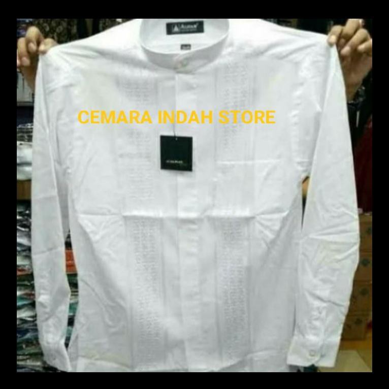 READY BAJU KOKO PUTIH ALISAN LENGAN PANJANG KOKO LAKI-LAKI MURAH ALB
