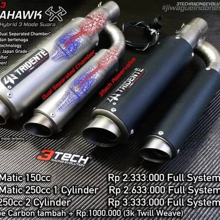 ssm-111 Knalpot Tridente F22 Tomahawk FULLSET motor 250cc 1Cylinder