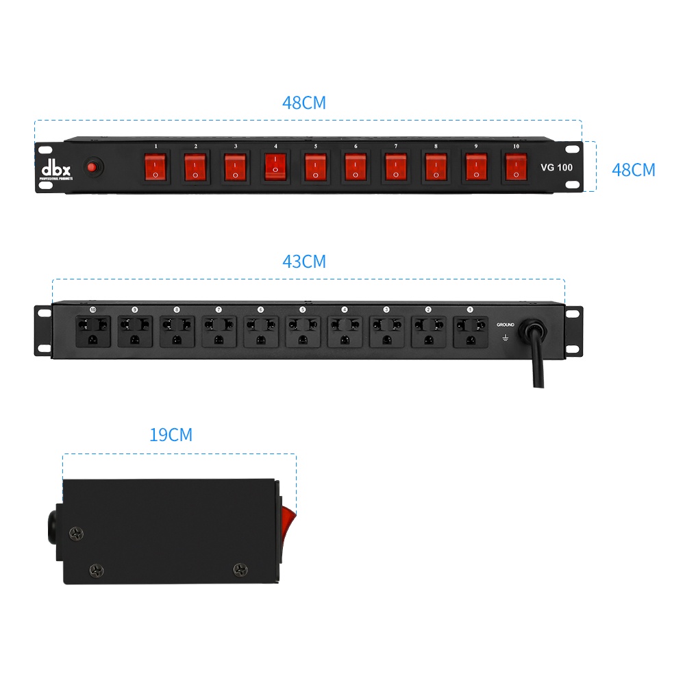 DBX VG-100 10-Saluran Filter Induk dan Peredam Kebisingan Stopkontak Listrik Urutan Pengalihan Independen Kontrol Daya Perangkat Perlindungan Perlindungan Mixer Papan Daya Antarmuka Audio Urutan Daya