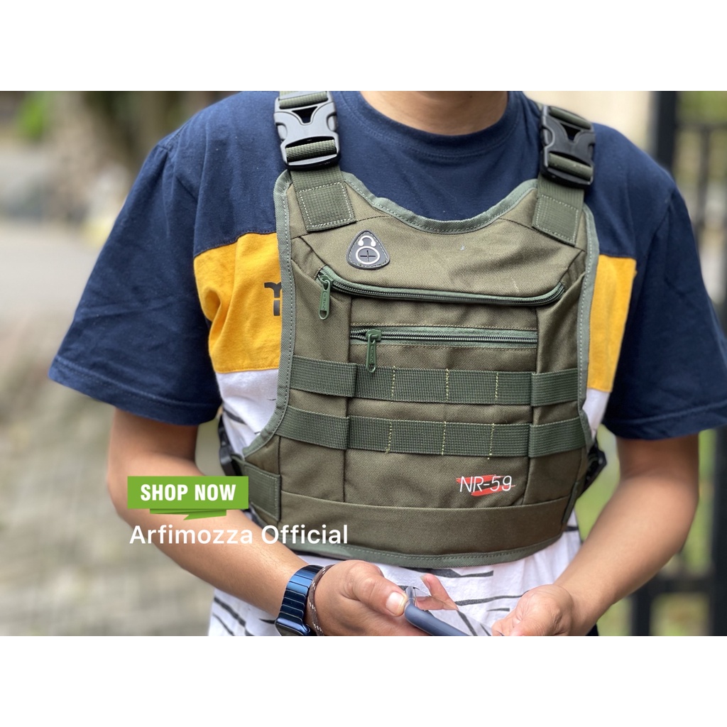 TAS DADA PRIA TACTICAL ORIGINAL NR-59 MODEL ROMPI GREEN ARMY / CHEST RIG BAG NR-59 ORIGINAL / CHEST BAG PREMIUM ORIGINAL NR-59