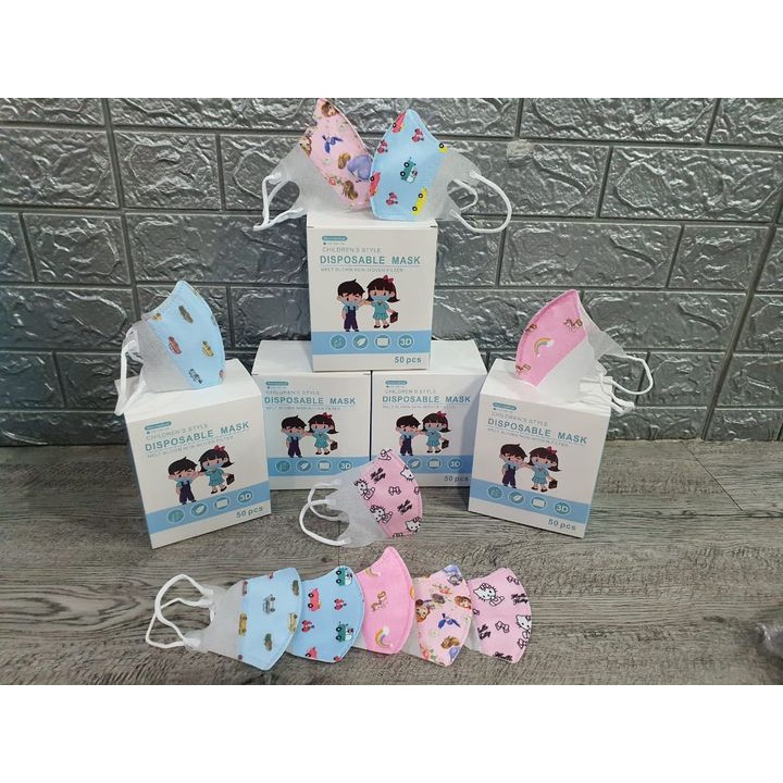 MASKER DUCKBILL ANAK 1BOX / MASKER DUCKBILL ANAK / MASKER ANAK / MASKER MOTIF/MASKER ANAK  1BOX ISI 