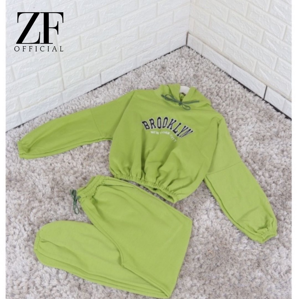 Setelan olahraga Hoodie Jogger set korean style Brooklyn Set