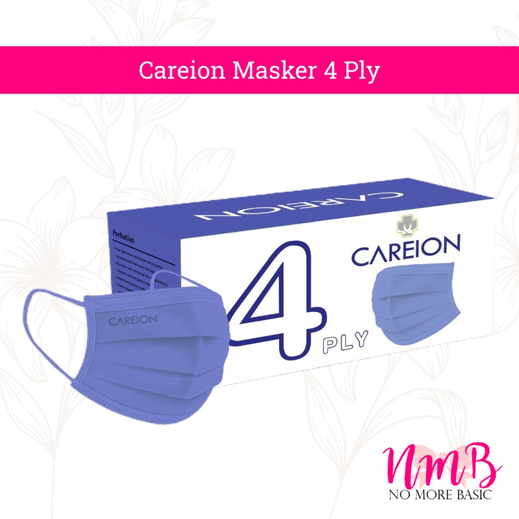 Masker Earloop Careion Embossed 4 Ply isi 50 Pcs