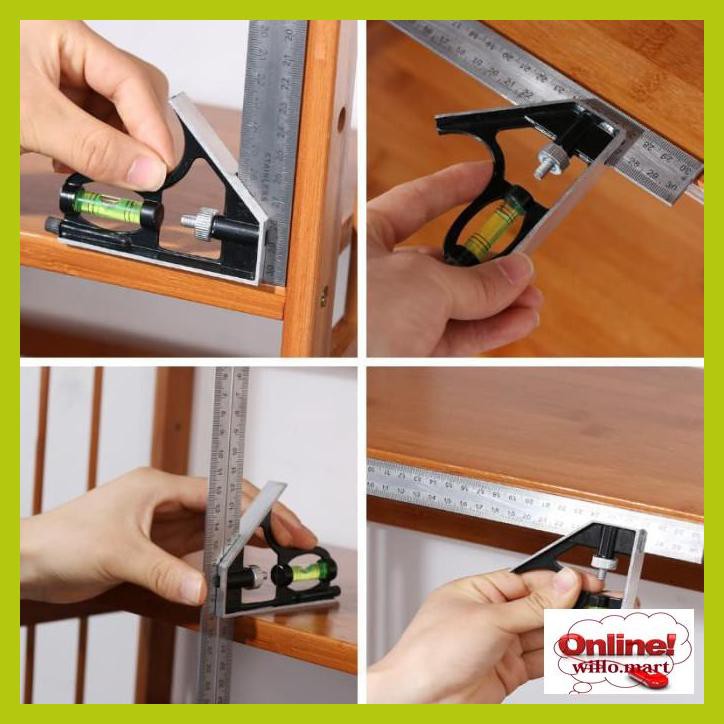 

W4Wr44- Mistar Penggaris Siku Waterpass 30Cm Combination Square Alat Tukang Y8Tjtu7-