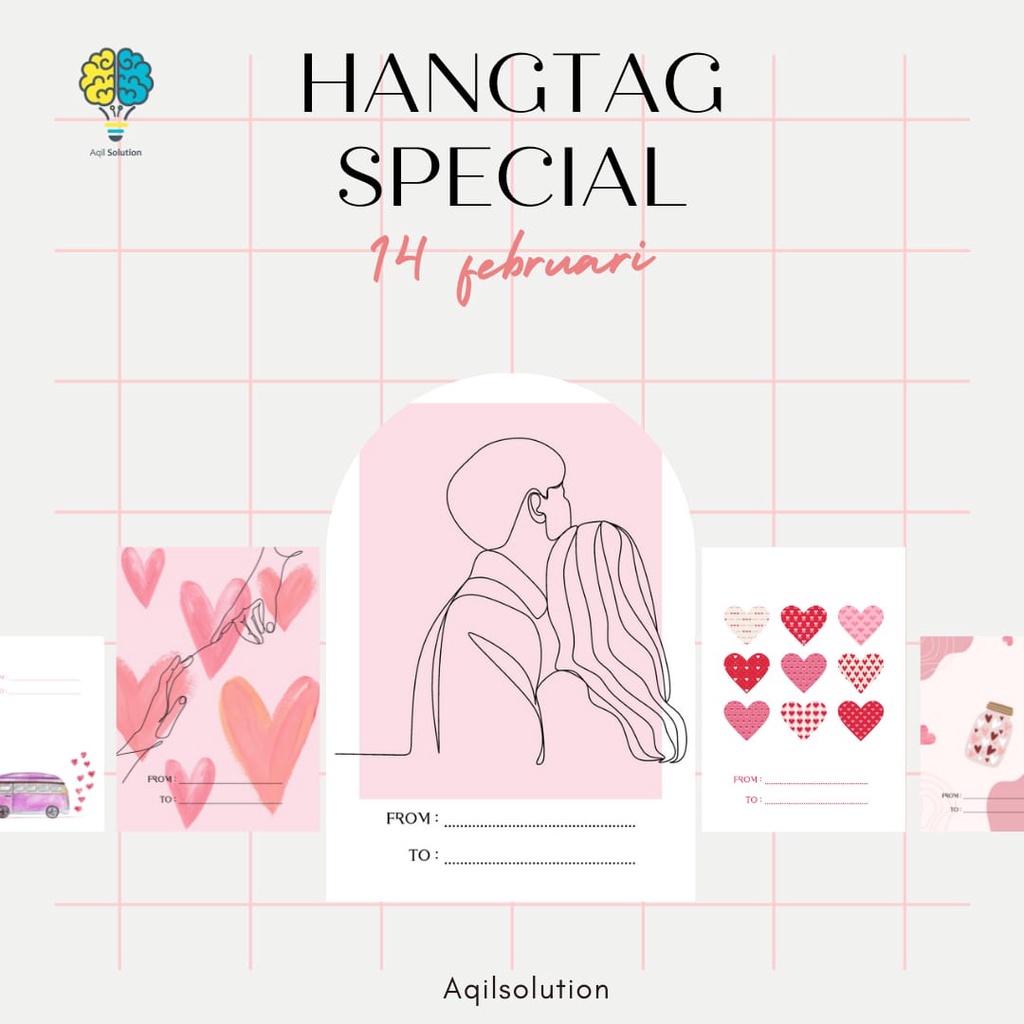 [30 pcs] Hangtag Pinky Perlengkapan Packaging Kemasan Pakaian Pink Series Hangtag Kasih Sayang By Aqilsolution