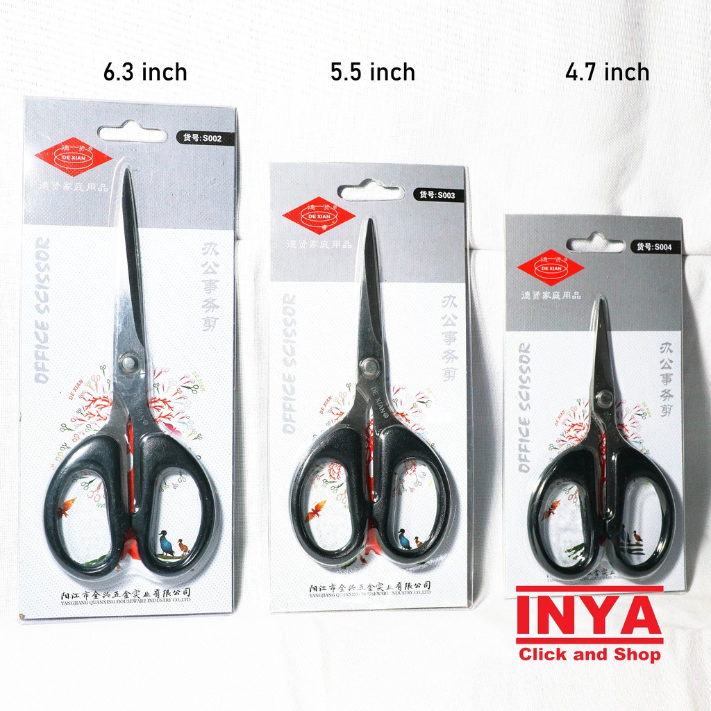 GUNTING DE XIAN TYPE S002 - 6.3 inch SCISSORS - STATIONERY ATK