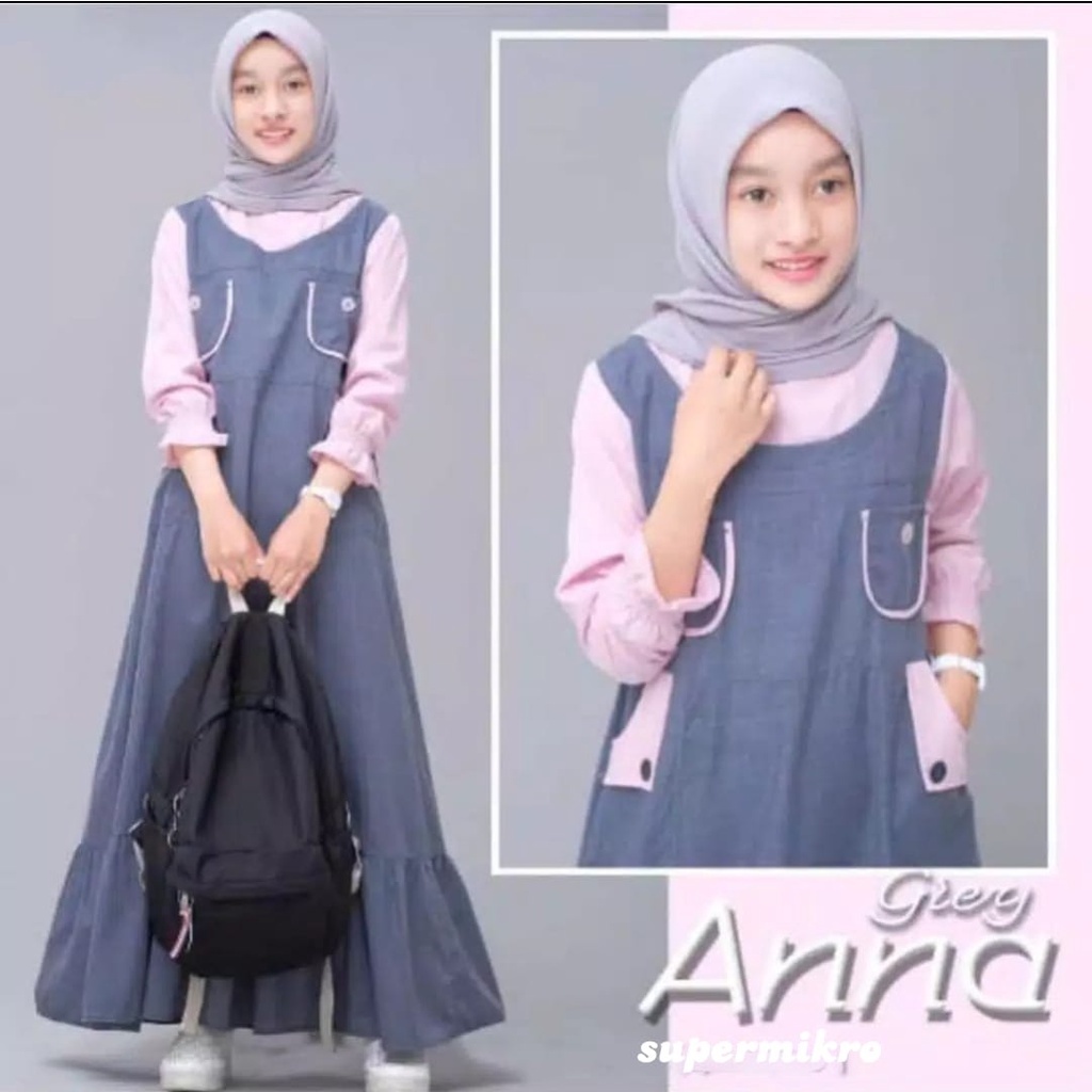 SETELAN MUSLIM ANAK BAJU GAMIS ANAK PEREMPUAN 3-12 TAHUN-