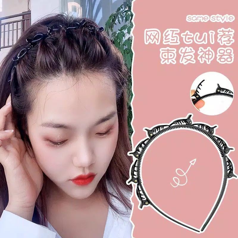 Bando Jepit Bando Kepang Ala Korea Korean Braids Twist Headband Jepitan Rambut Jepit