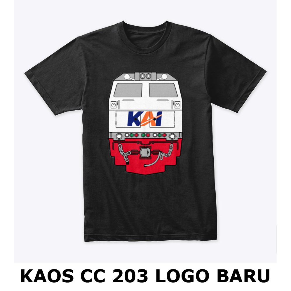 KAOS KERETA API LOKOMOTIF CC 203 LOGO BARU RAILFANS DEWASA DAN ANAK