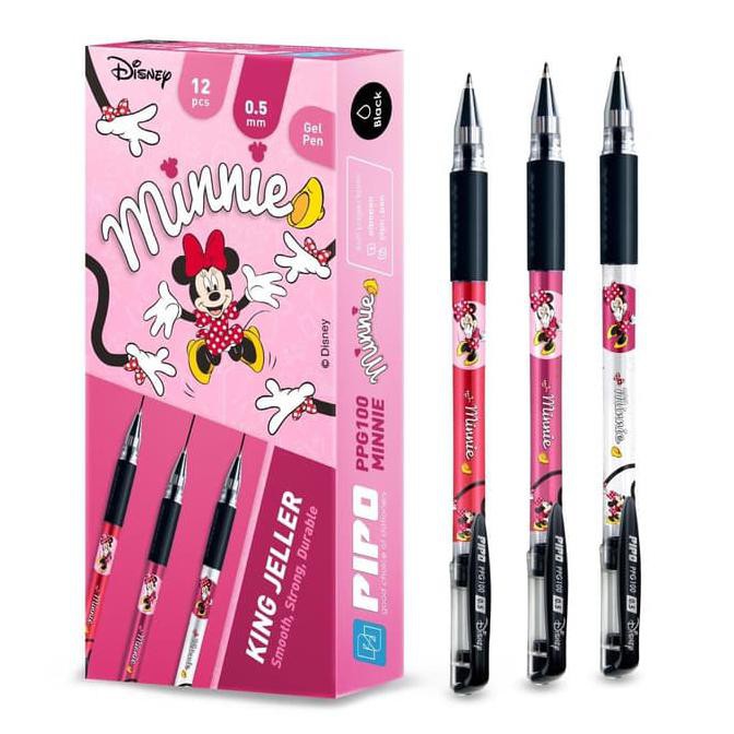 

Pipo Disney PPG100 minnie mouse Set Ballpoint gel 12 pcs tinta hitam