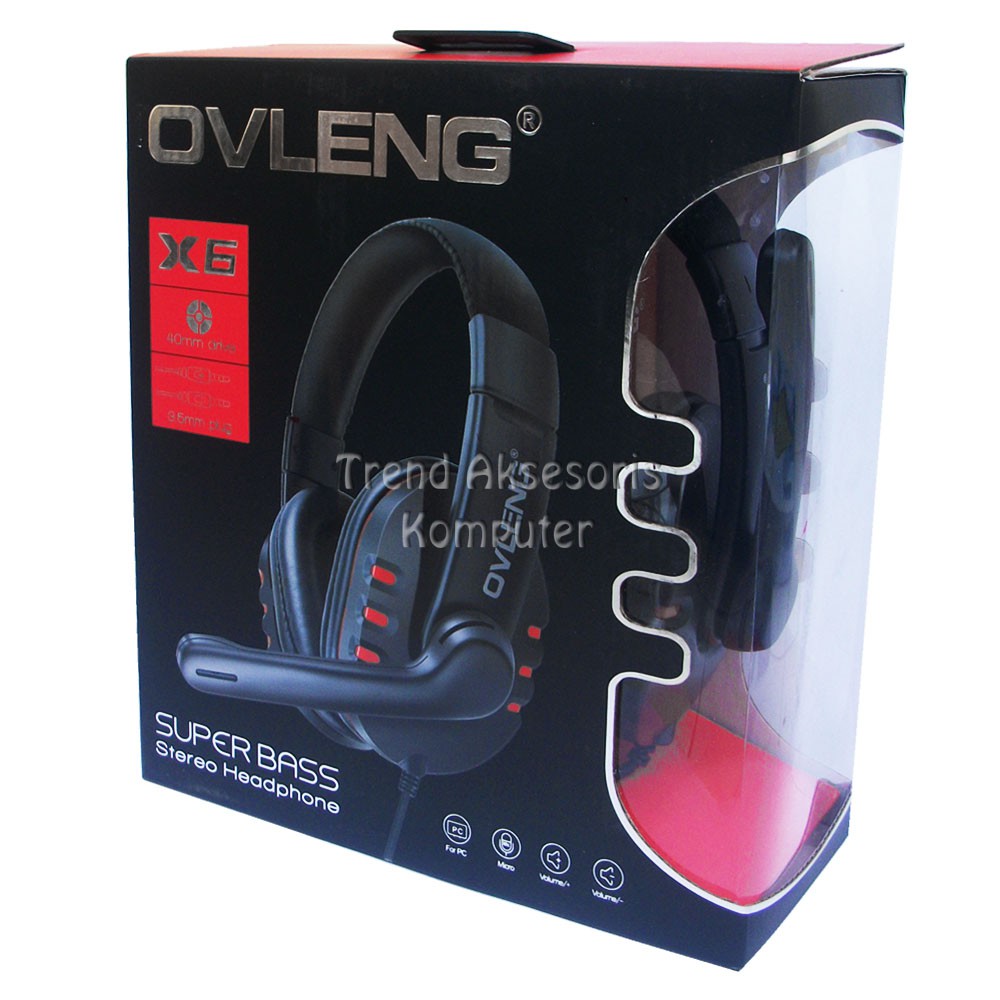 Trend-Ovleng X6 Headset Gaming SuperBass with Mic - Hitam