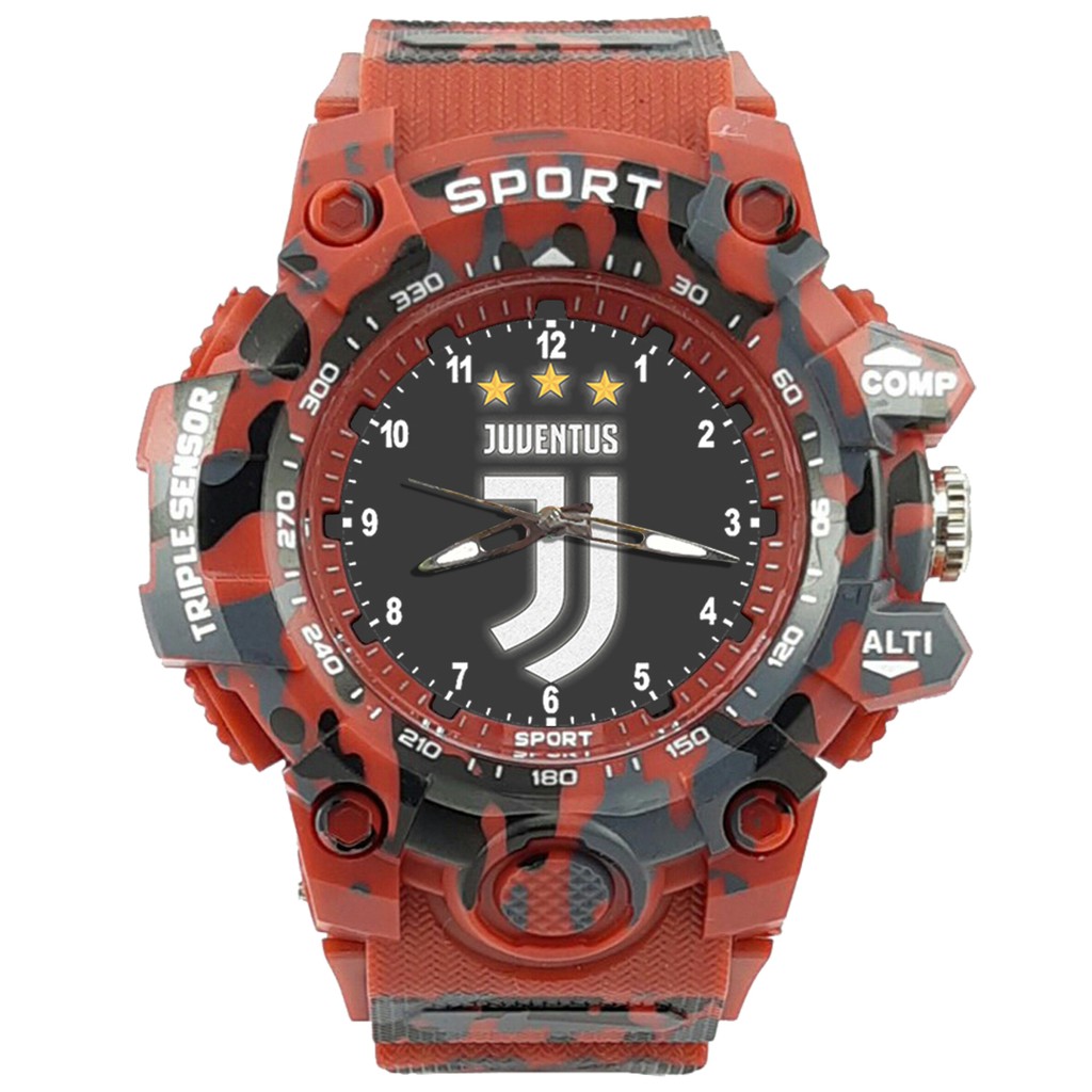 (ISTIMEWA BOSSQUE) JAM CUSTOM JUVENTUS STRAP ARMY - 5 Warna