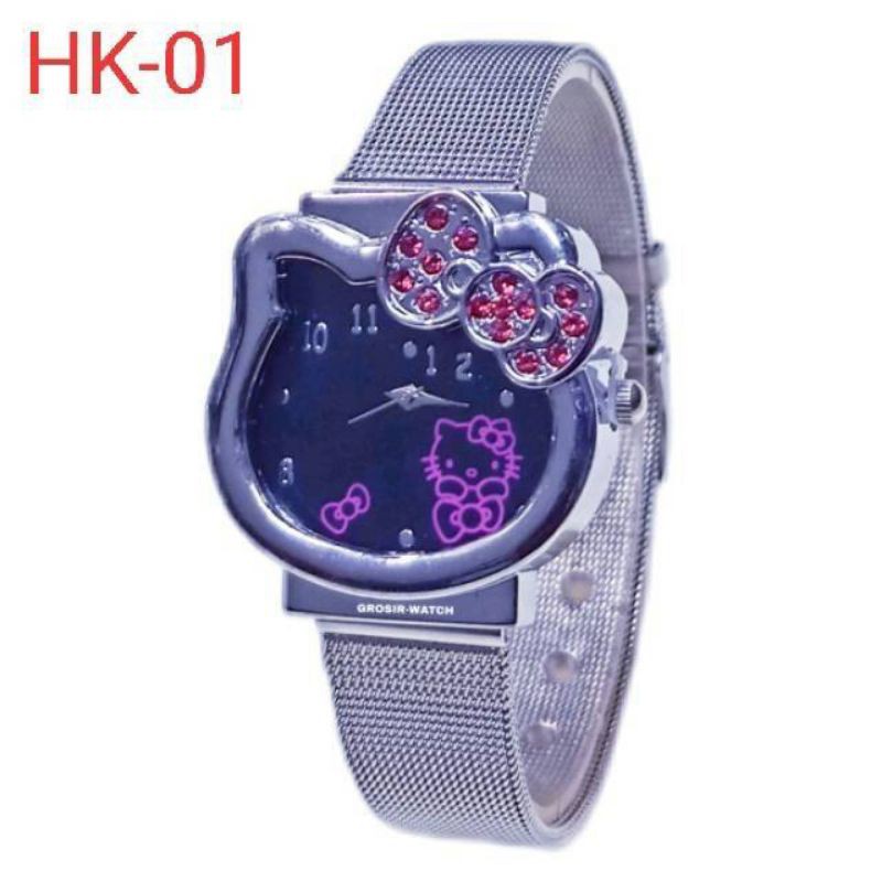 JAM TANGAN WANITA HELLO KITTY RANTAI PASIR MURAH