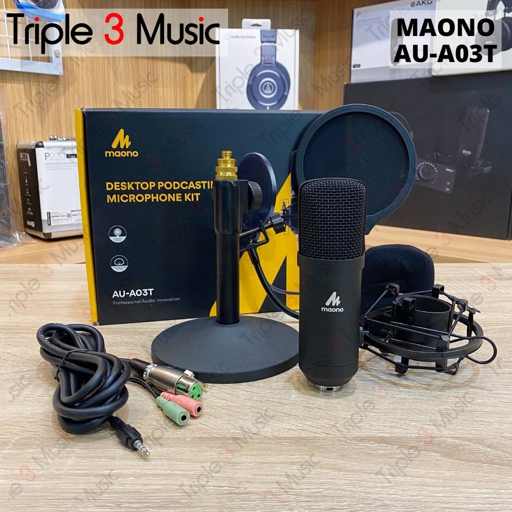 MAONO AU-A03T A03T Podcast Microphone Kit 3.5mm Condenser Studio