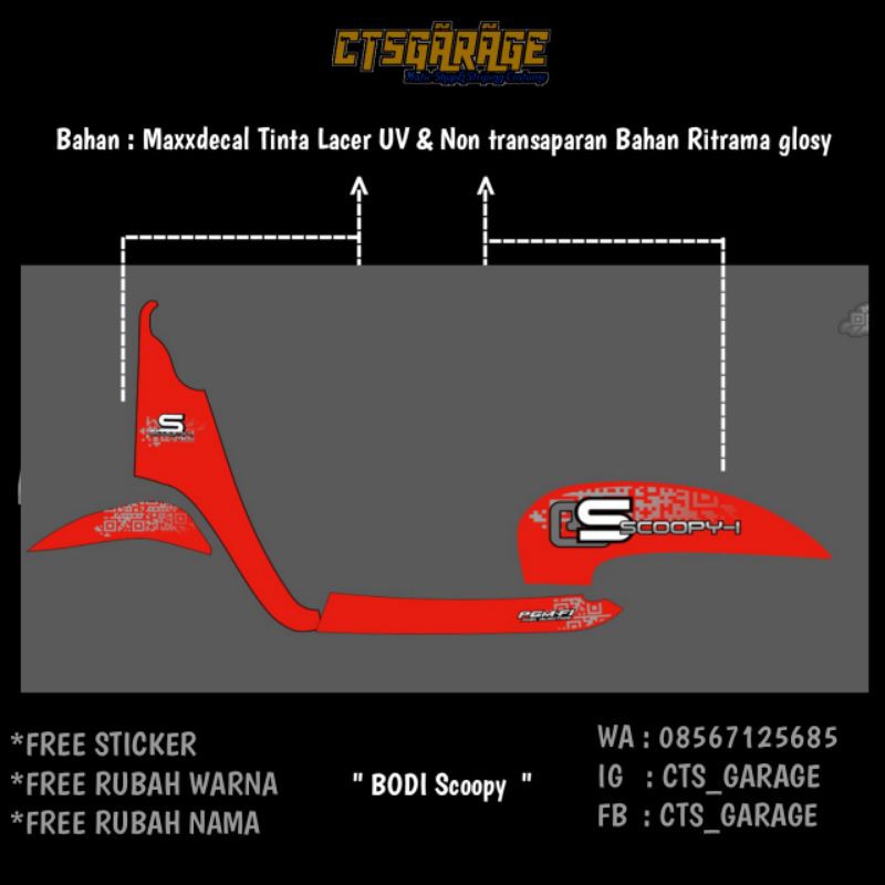 STRIPING SCOOPY FI TRANSPARAN SIMPLE DESIGN