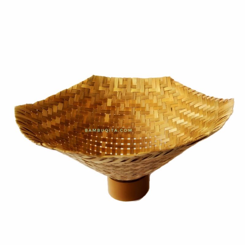 Kukusan ceper heksagonal bambu penanak nasi kerajinan