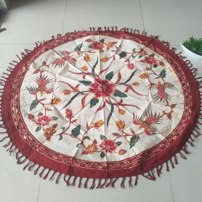 Taplak Meja Bundar Bulat Batik Tulis