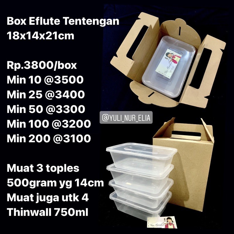 

Box Eflute Tentengan 18x14x21cm Muat Toples Tabung 9cm
