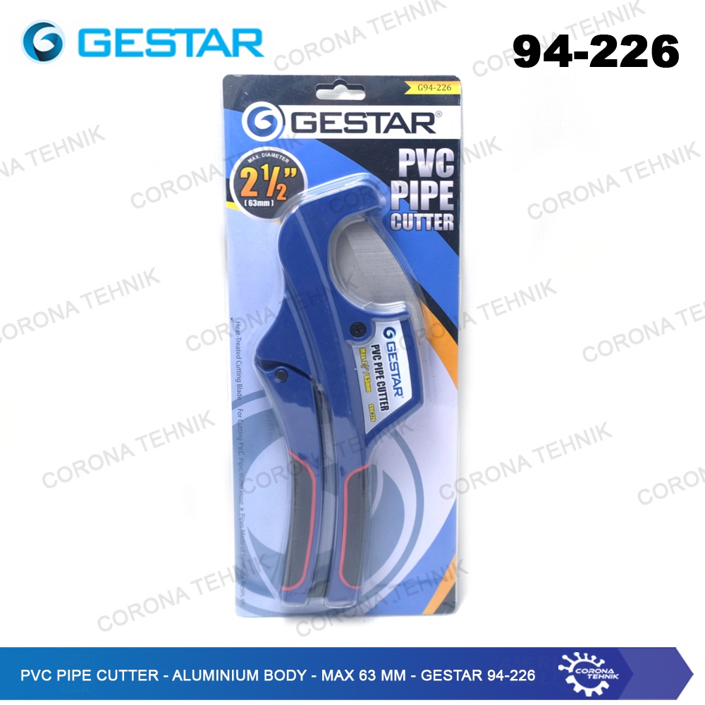 94-226 - PVC Pipe Cutter - Aluminium Body - Max 63 mm - Gestar