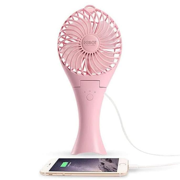 Kipas Angin Listrik Pegang ROBOT BF07 Mini USB FAN Elektrik RT-BF07 - Merah Muda