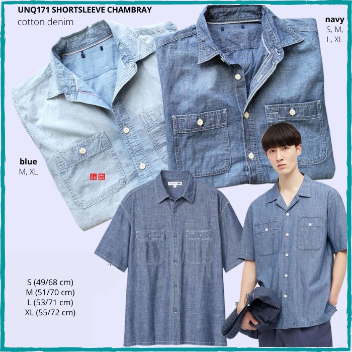 Kemeja Pria Unq171 Shortsleeve Chambray