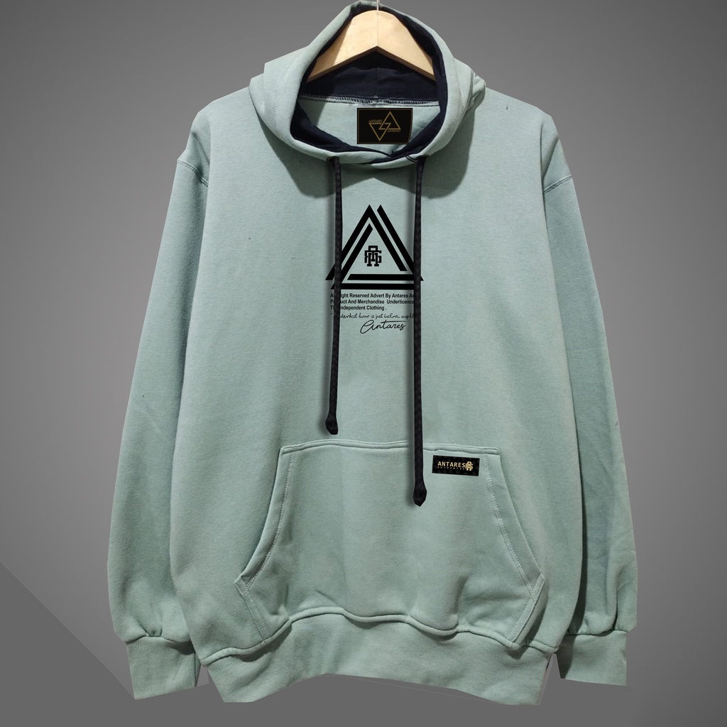 HOODIE PRIA UKURAN JUMBO XXL / HODIE PRIA UKURAN BIG SIZE TRIANGLE MINT