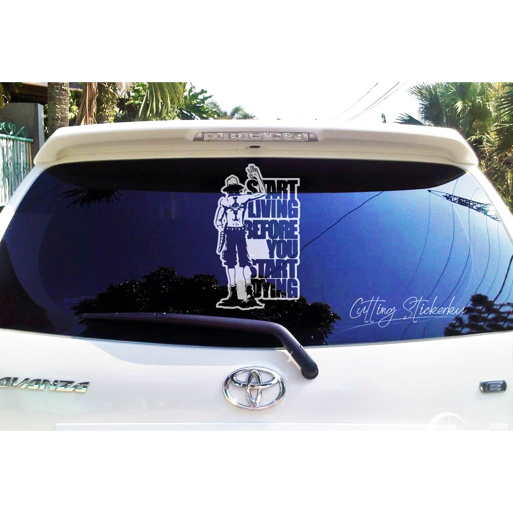 Cutting Stiker Ace Quote One Piece Variasi Motor Mobil Sticker Luffy Brother Timbul Keren Nyala Dasbor Spakbor Visor Body Kaca Helm Laptop Hologram Reflective Tahan Air Setiker Bodi Siluet Film Samping Serial Karton Jepang Matic Anime Pickup Windshield