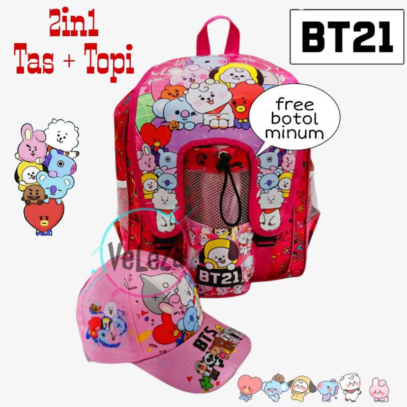 Tas ransel anak perempuan  KPOP KOREA gratis botol minum - Tas anak