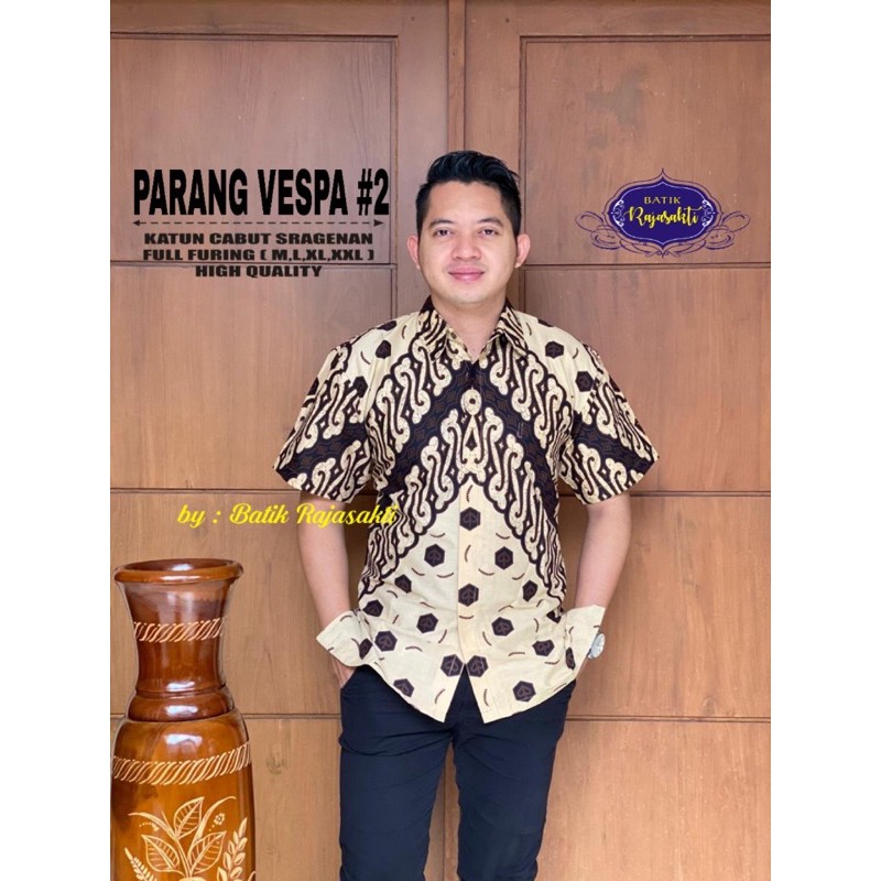 BATIK PRIA VESPA FULL FURING KATUN HALUS SRAGENAN SIZE M-XXL HIGH QUALITY