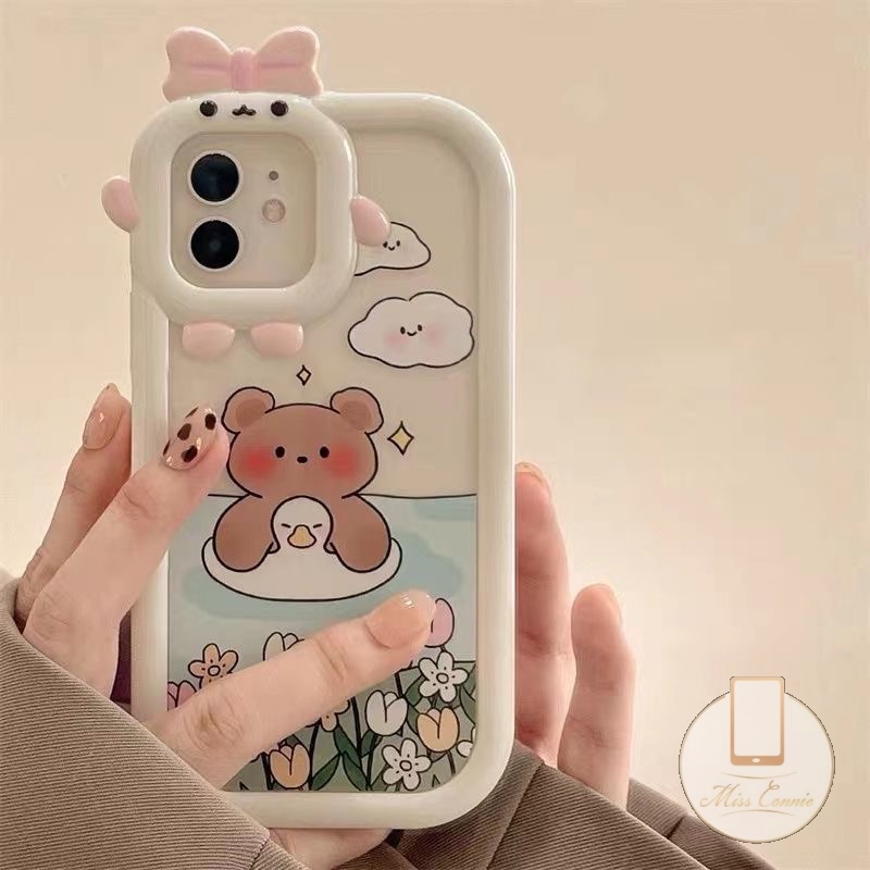 Soft Case Desain Monster Beruang Untuk OPPO A17 A16 A15 A57 A77s A16K A17K Reno 7Z 6 5F 5 4F A7 A12 A55 A96 A95 A76 A74 A9 A54 A5s A53 A5N Case Pelindung Earphone Bluetooth Airpod