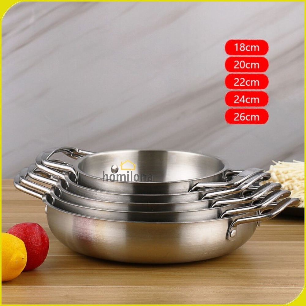 Panci Masak Korean Noodle Soup Pot Stainless Steel 19 21 23 25 cm Corazon KC0408 Gold Silver