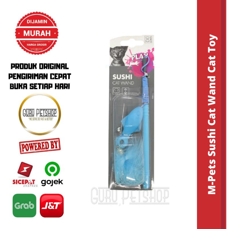 M-Pets Sushi Cat Wand Premium Cat Toy / Mainan Kucing Pancing Ikan