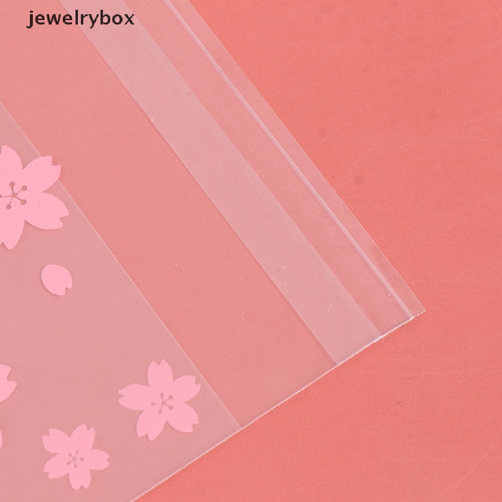 100 Pcs / Set Kantong Plastik Motif Dots Cherry Blossoms Untuk Hadiah