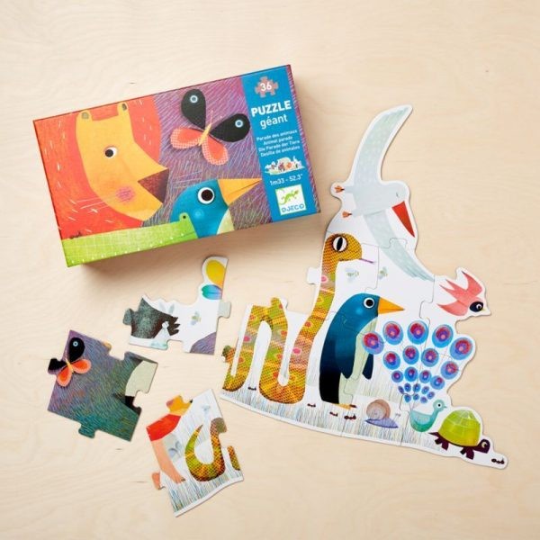 {OktaStore} Djeco Giant Puzzle Animal Parade 36 Pcs Murah