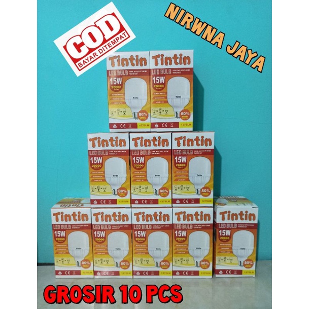 Paket 10 pcs Lampu Led Tintin 15watt/ LAMPU HARGA GROSIR