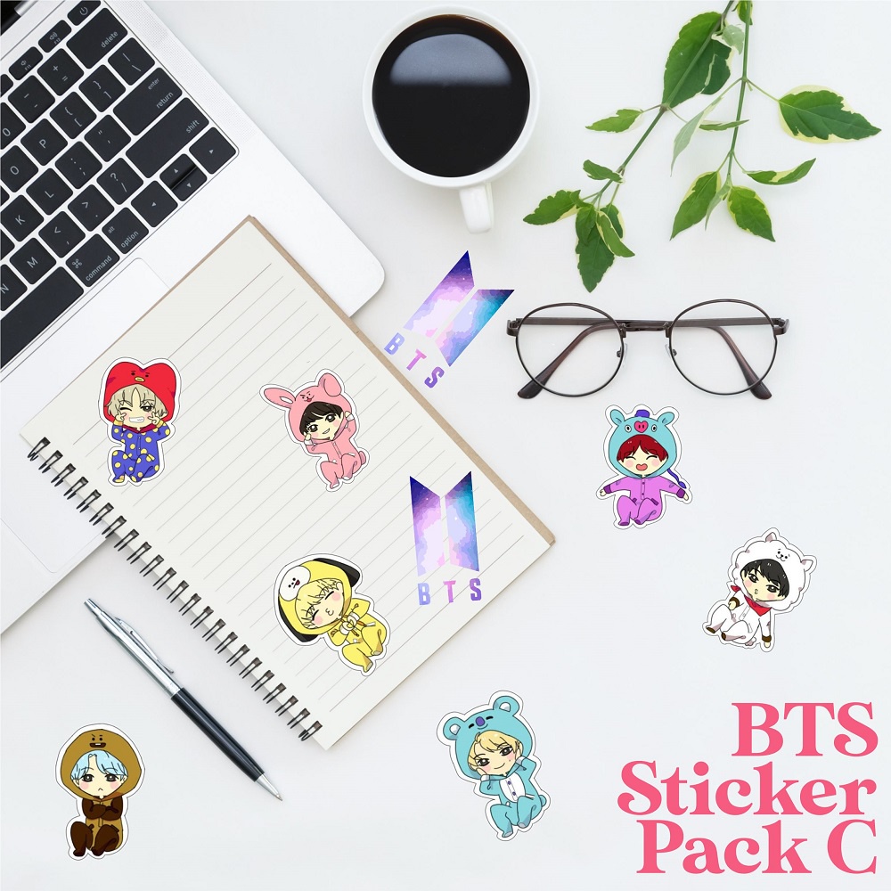 Sticker Tumblr Aesthetic BTS Pack BT21 Bangtan Sticker Lucu Waterproof Laptop Botol Tumbler Case Hp Helm Sticker Laptop Notebook