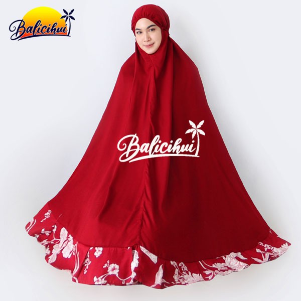 Balicihui Mukena Alina Maroon 1 Mukena Bali Dewasa by Balicihui