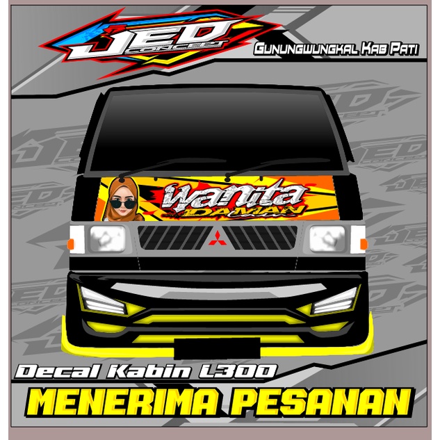 decal kabin depan l300/ stiker kabin depan l300 / wanita idaman