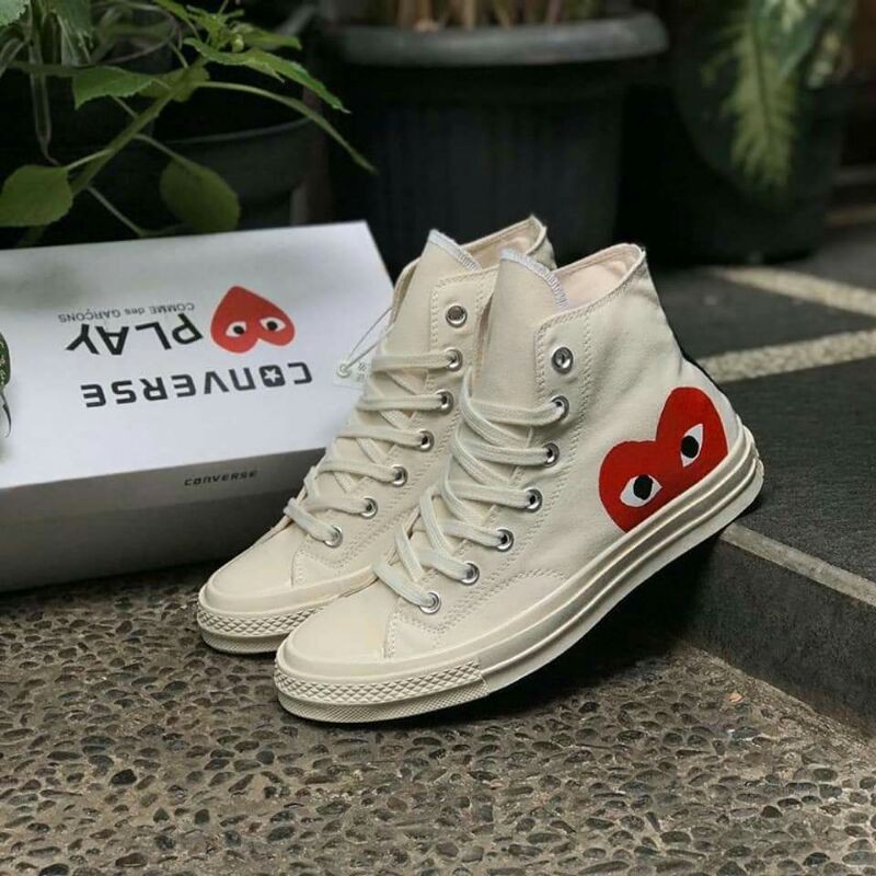 CONVERSE ALL STAR PLAY CDG LOVE HI OFF WHITE PREMIUM ORIGINAL