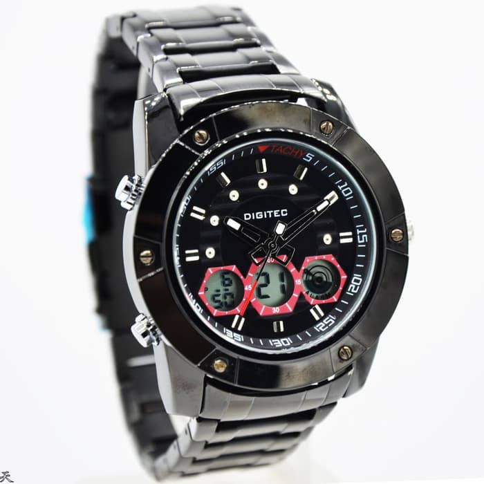 JAM TANGAN PRIA DIGITEC DG 3047 RANTAI ORI ANTI AIR BLAC (RED)