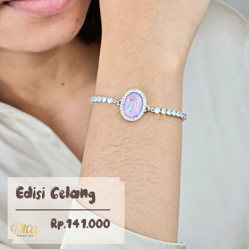 GELANG RANTAI MT SWAROVSKI WARNA