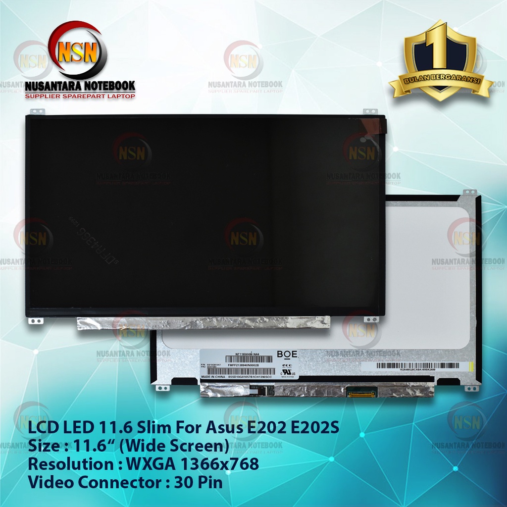 LED LCD Layar 11.6 SLIM FOR ASUS E202 E202S E202SA